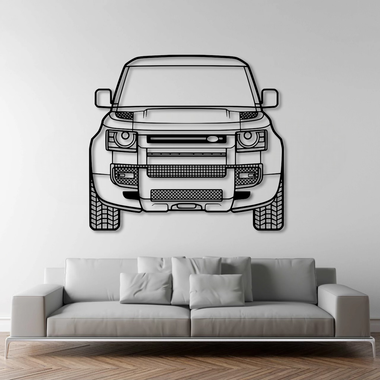 2020 Defender Front View Metal Wall Art - DopeCars