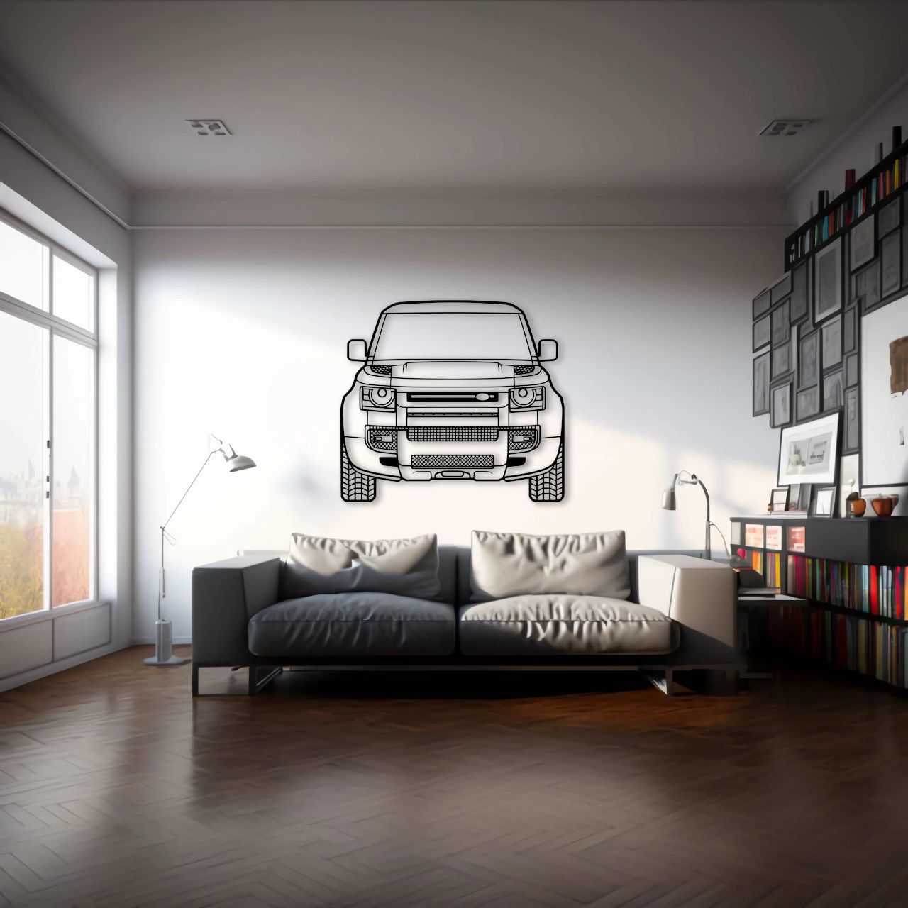 2020 Defender Front View Metal Wall Art - DopeCars