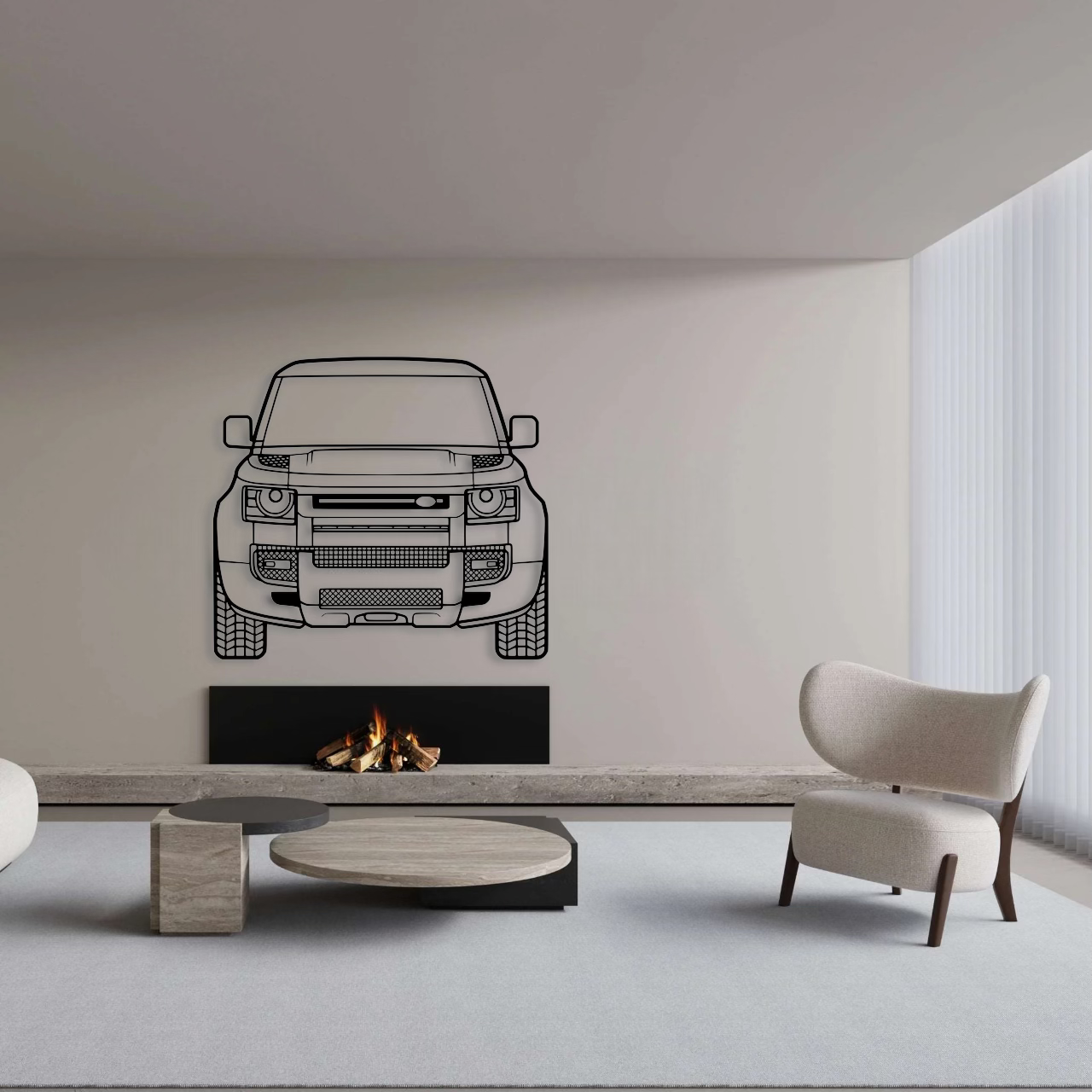 2020 Defender Front View Metal Wall Art - DopeCars