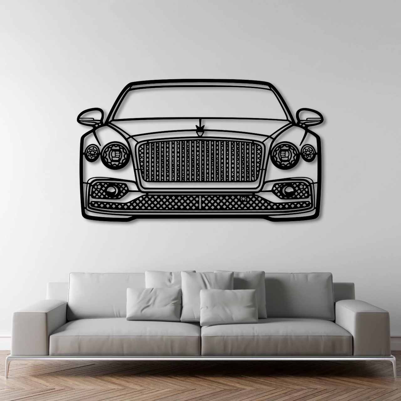 2023 Flying Spur Front View Metal Wall Art - DopeCars