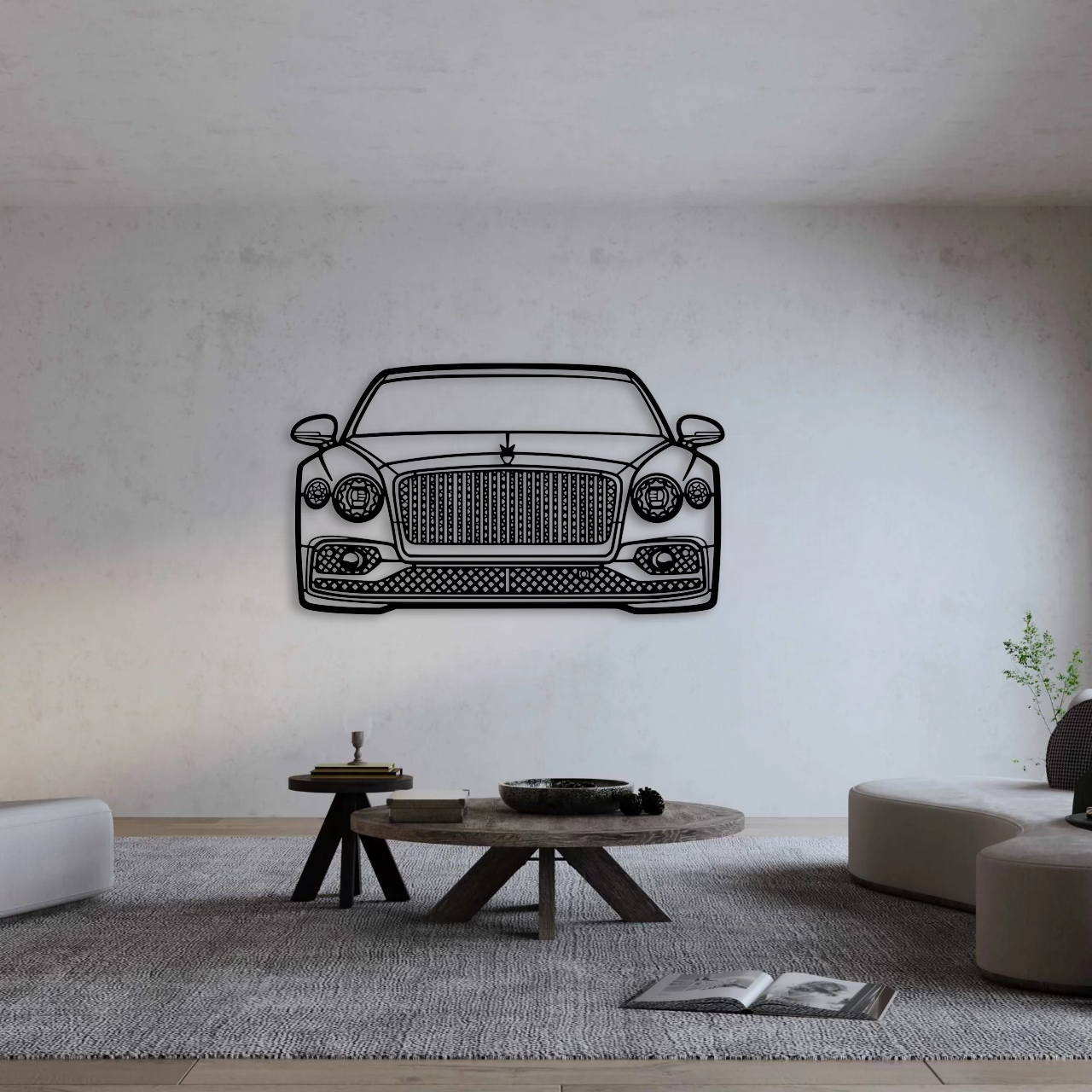 2023 Flying Spur Front View Metal Wall Art - DopeCars