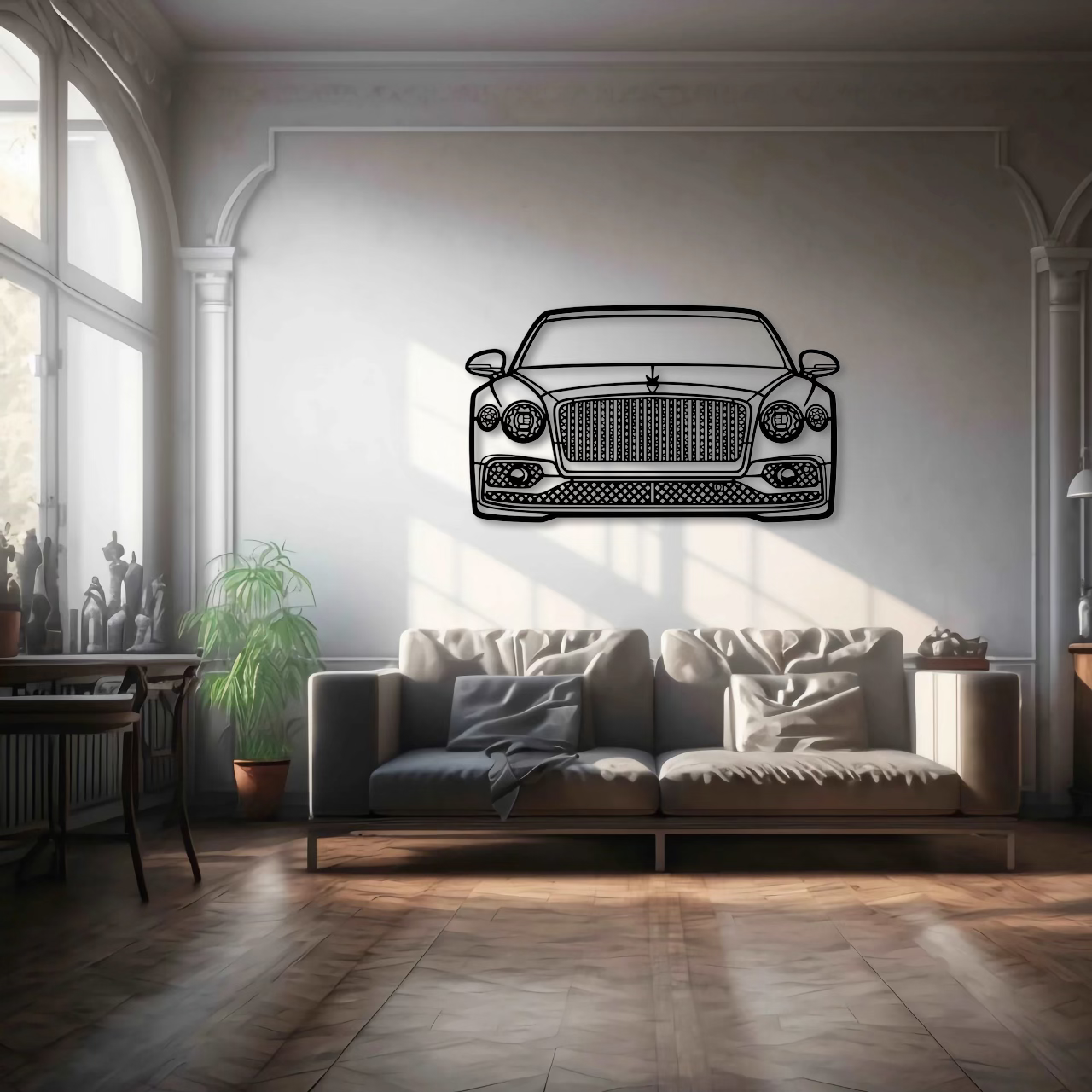 2023 Flying Spur Front View Metal Wall Art - DopeCars
