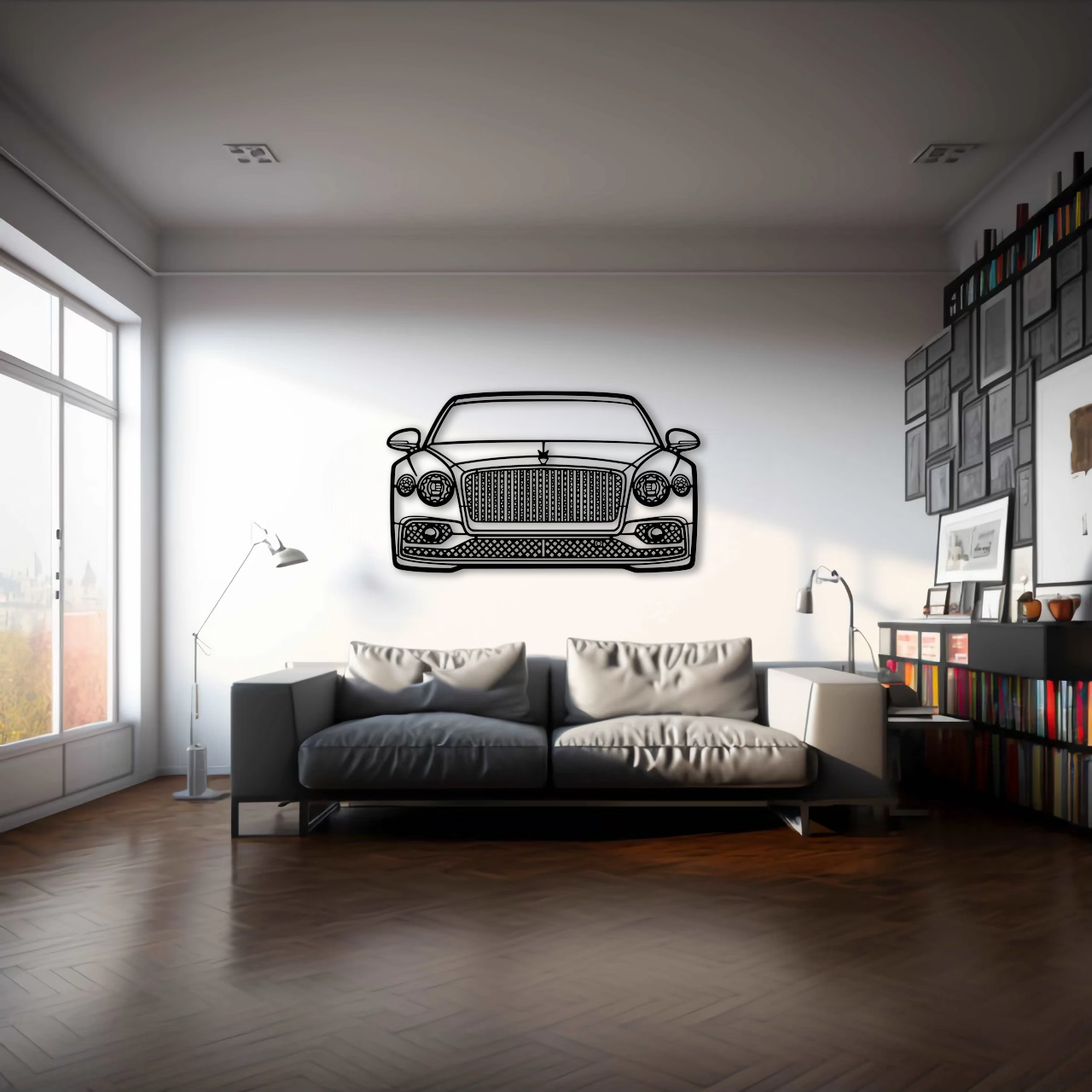 2023 Flying Spur Front View Metal Wall Art - DopeCars