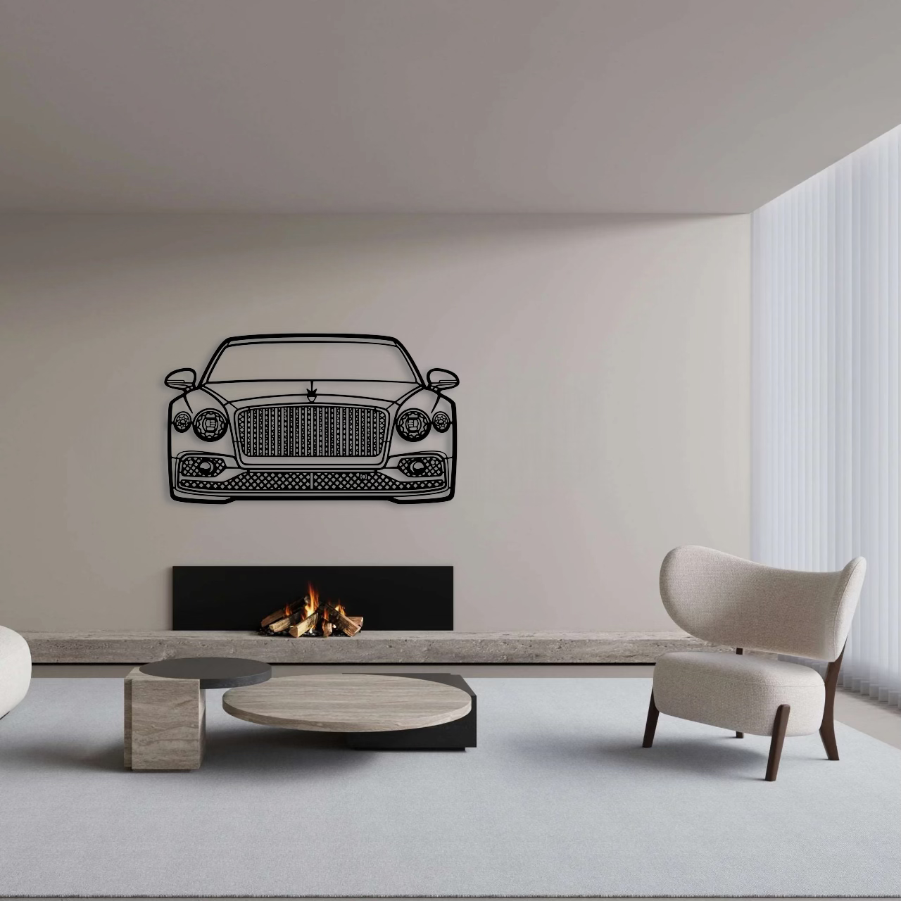 2023 Flying Spur Front View Metal Wall Art - DopeCars
