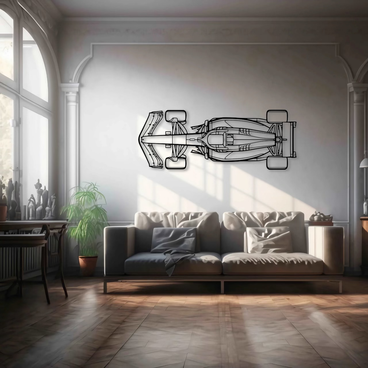 F1 Top View Metal Wall Art - DopeCars