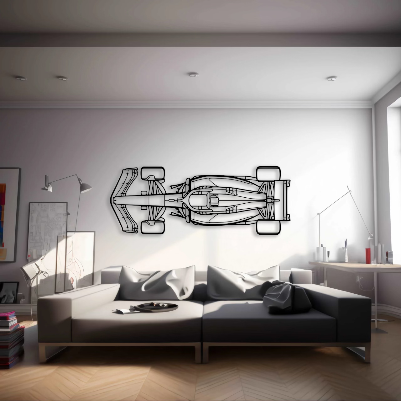 F1 Top View Metal Wall Art - DopeCars