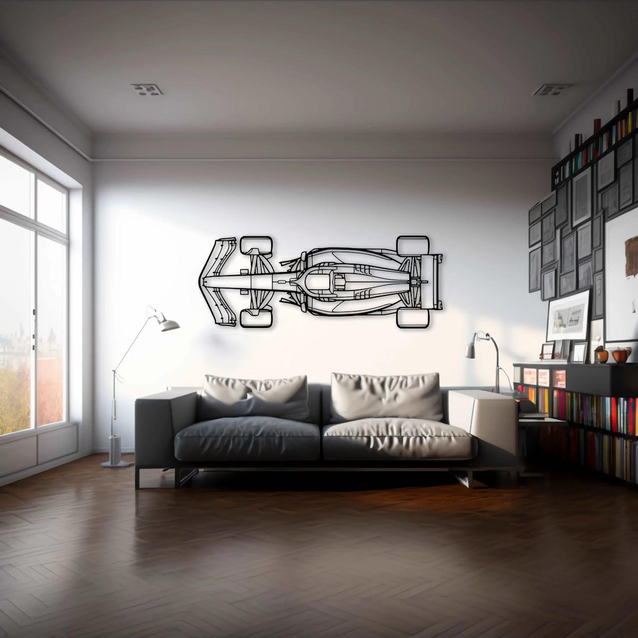 F1 Top View Metal Wall Art - DopeCars