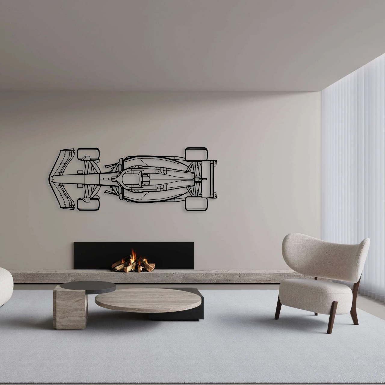 F1 Top View Metal Wall Art - DopeCars