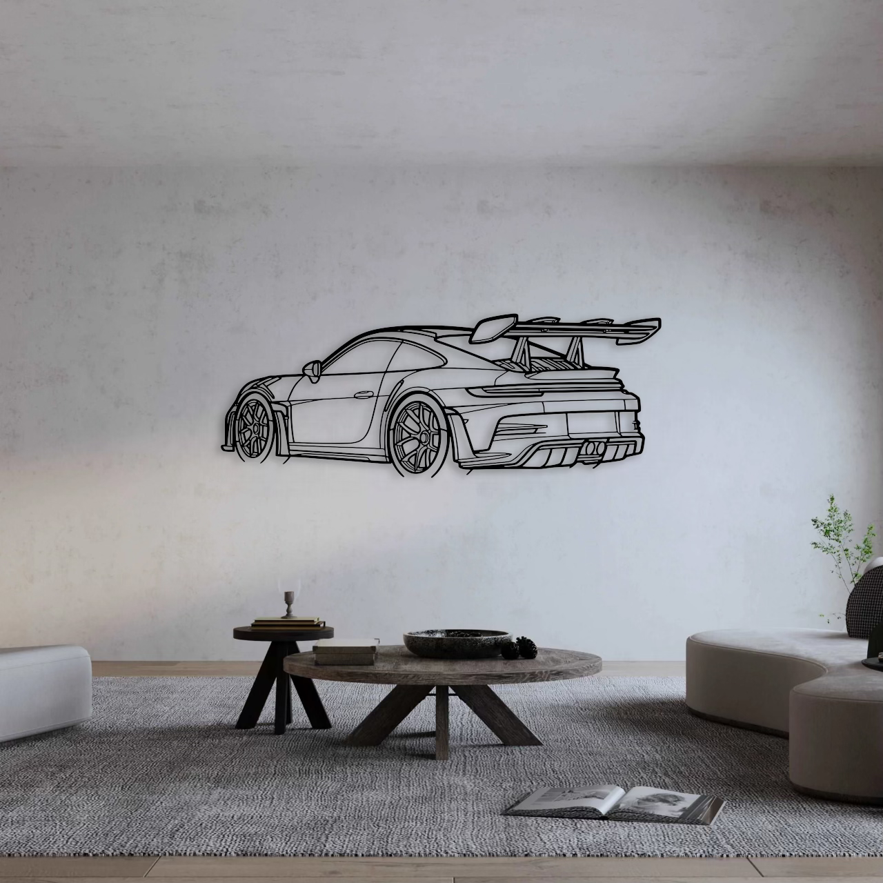 Porsche 911 (992) GT3 RS Back Angle Metal Wall Art - DopeCars