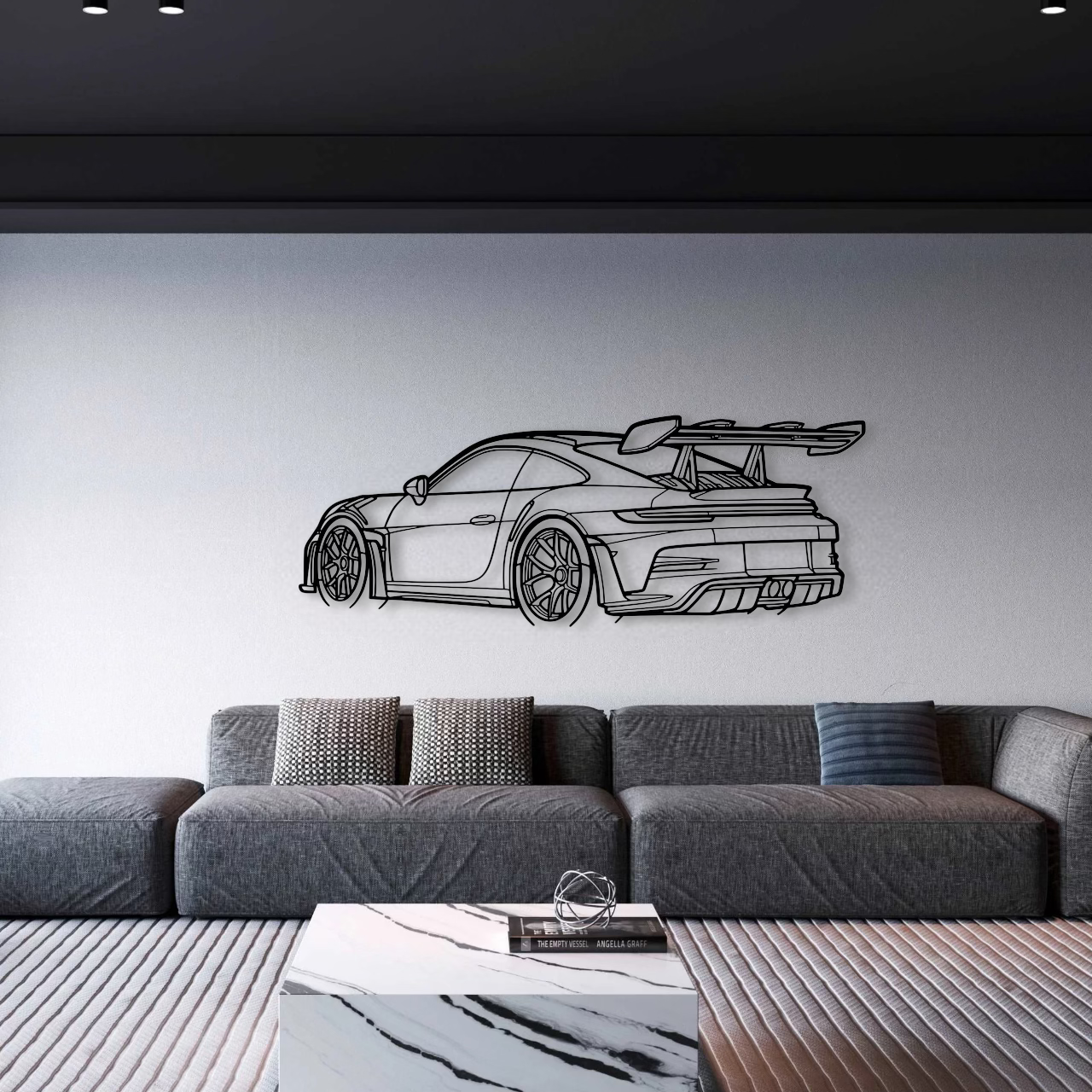Porsche 911 (992) GT3 RS Back Angle Metal Wall Art - DopeCars