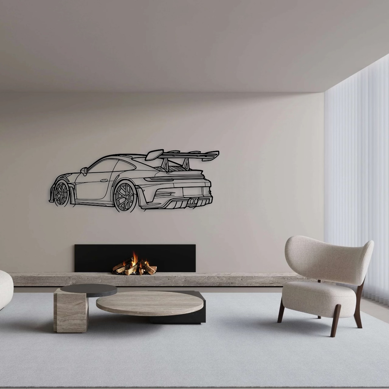 Porsche 911 (992) GT3 RS Back Angle Metal Wall Art - DopeCars