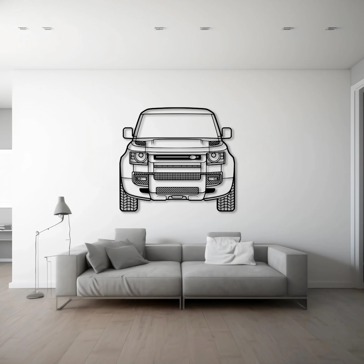 2020 Defender Front View Metal Wall Art - DopeCars