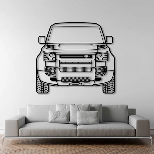 2020 Defender Front View Metal Wall Art - DopeCars
