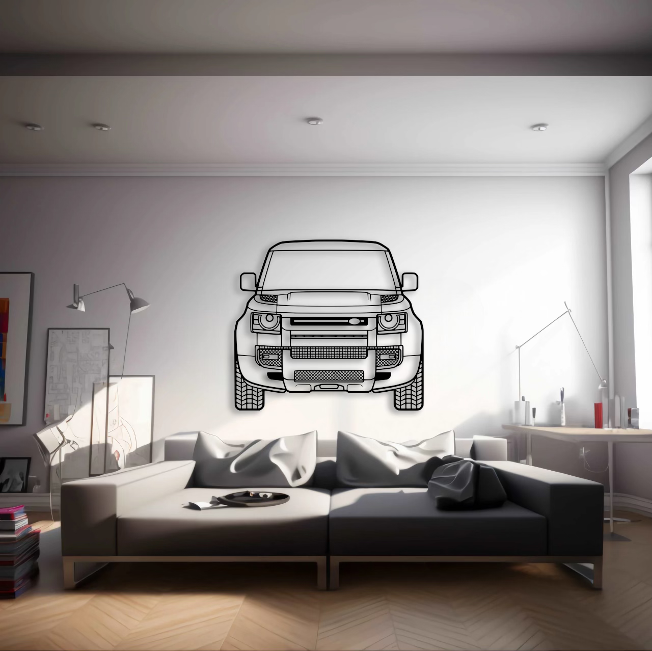 2020 Defender Front View Metal Wall Art - DopeCars