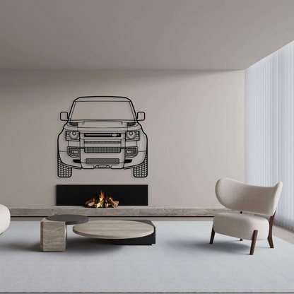 2020 Defender Front View Metal Wall Art - DopeCars