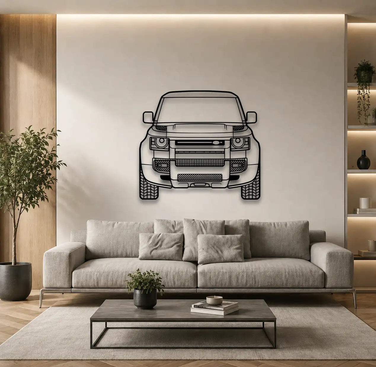 2020 Defender Front View Metal Wall Art - DopeCars