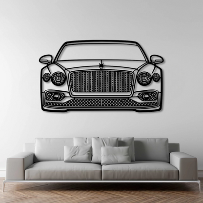 2023 Flying Spur Front View Metal Wall Art - DopeCars