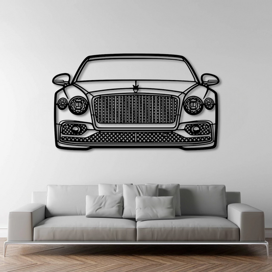 2023 Flying Spur Front View Metal Wall Art - DopeCars