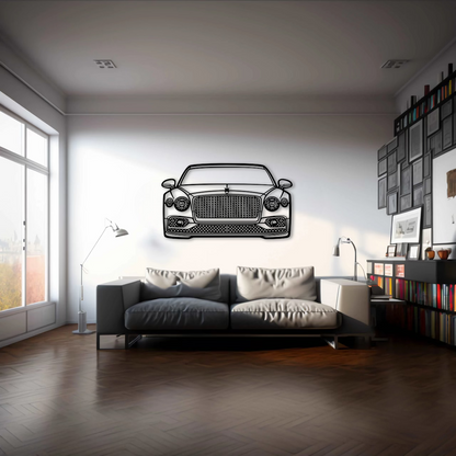 2023 Flying Spur Front View Metal Wall Art - DopeCars