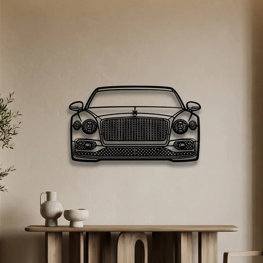 2023 Flying Spur Front View Metal Wall Art - DopeCars