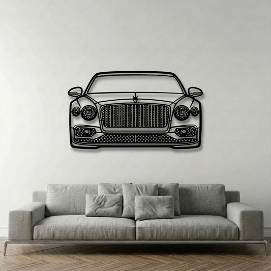 2023 Flying Spur Front View Metal Wall Art - DopeCars
