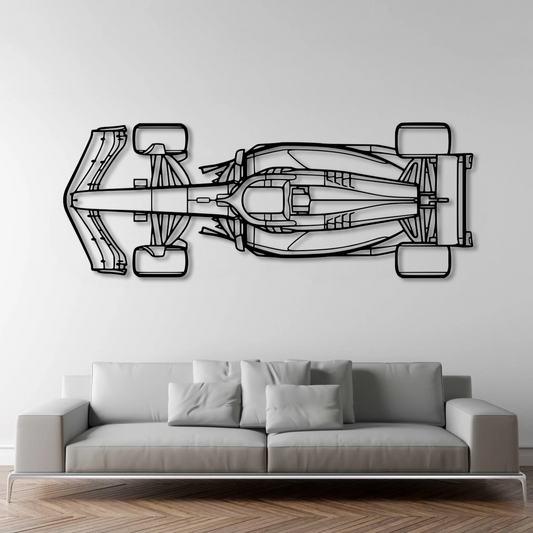 F1 Top View Metal Wall Art - DopeCars