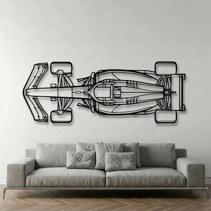 F1 Top View Metal Wall Art - DopeCars