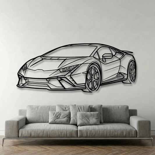 Lamborghini Huracan Tecnica Angle View Metal Wall Art