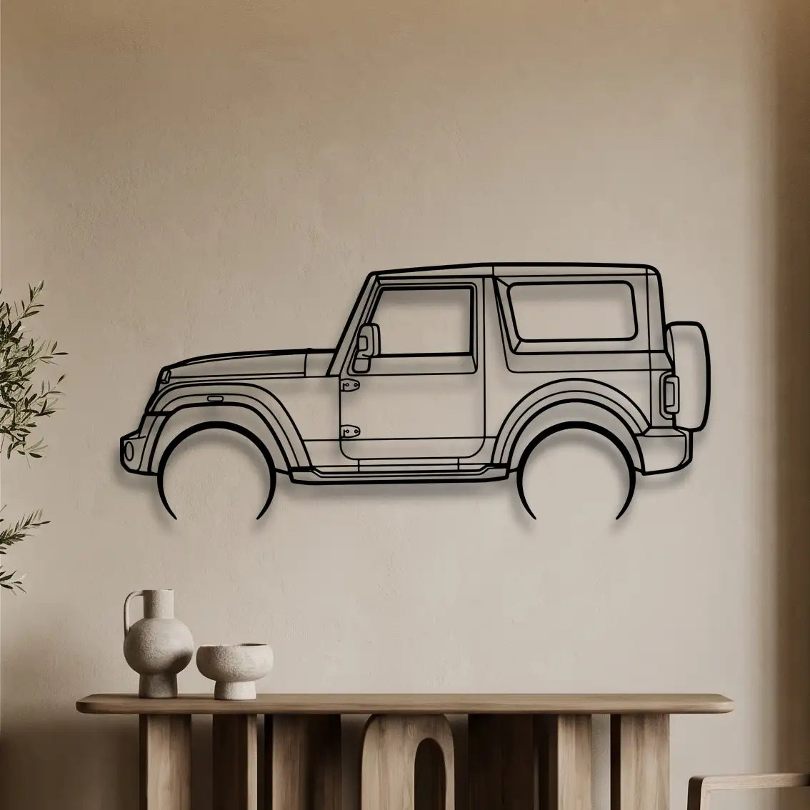 Mahindra Thar 3 Door Metal Wall Art - DopeCars