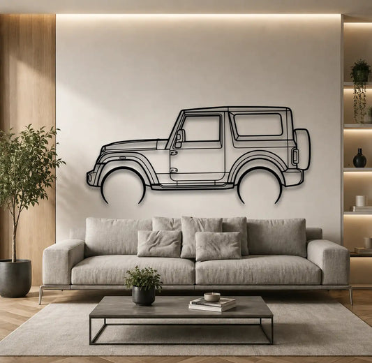 Mahindra Thar 3 Door Metal Wall Art