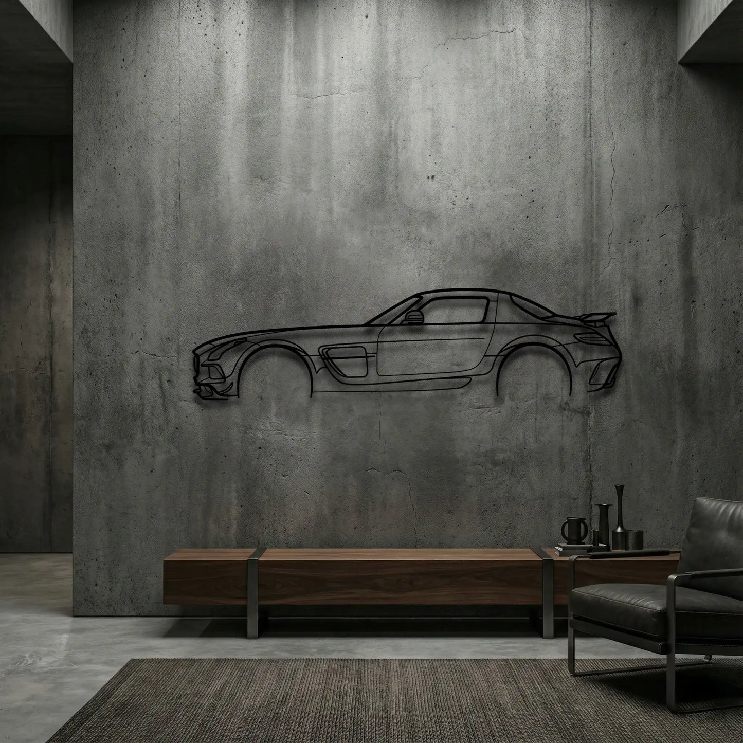 Mercedes-Benz SLS AMG Black Series Metal Wall Art