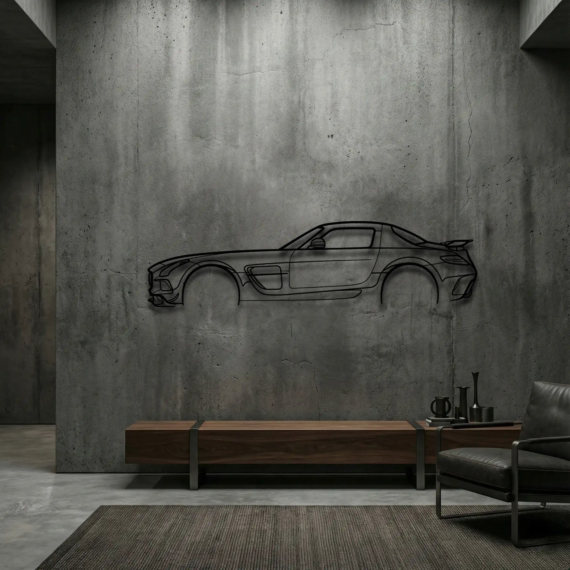 Mercedes-Benz SLS AMG Black Series Metal Wall Art