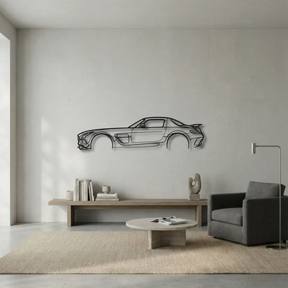 Mercedes-Benz SLS AMG Black Series Metal Wall Art
