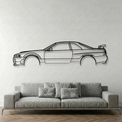 Nissan R34 Metal Wall Art - DopeCars