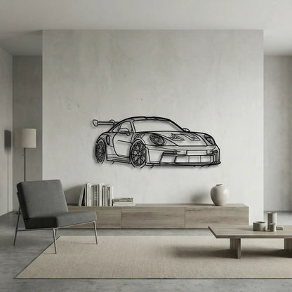 Porsche 911 (992) GT3 RS Angle Metal Wall Art