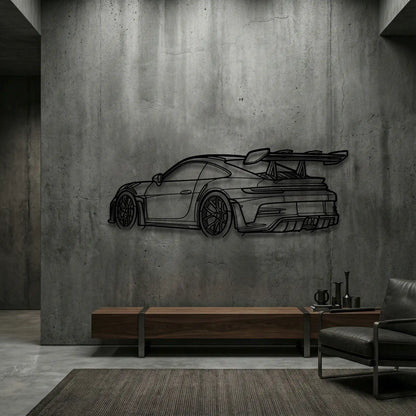 Porsche 911 (992) GT3 RS Back Angle Metal Wall Art