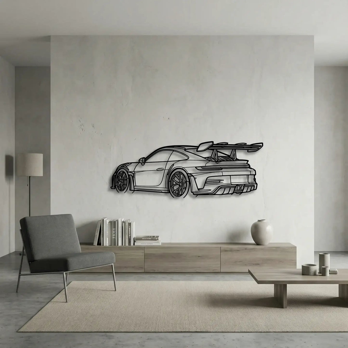Porsche 911 (992) GT3 RS Back Angle Metal Wall Art