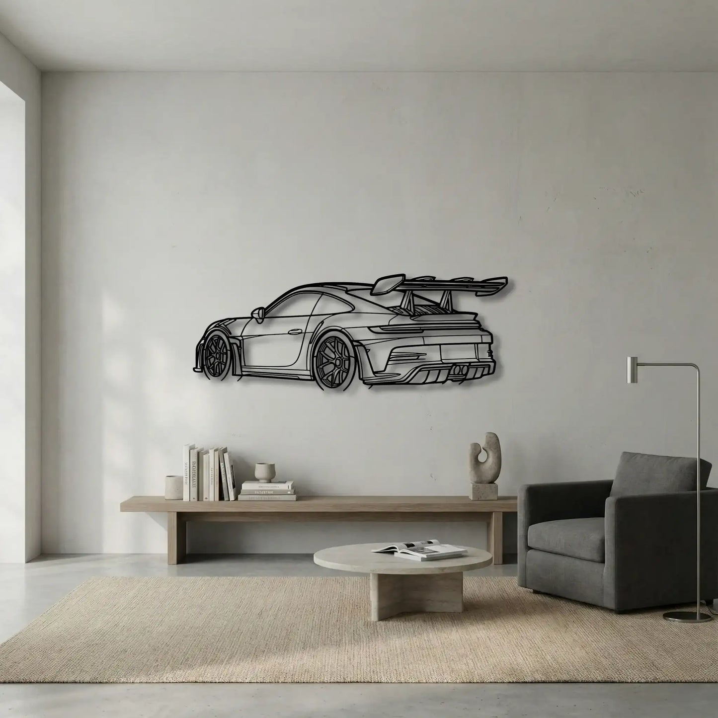 Porsche 911 (992) GT3 RS Back Angle Metal Wall Art