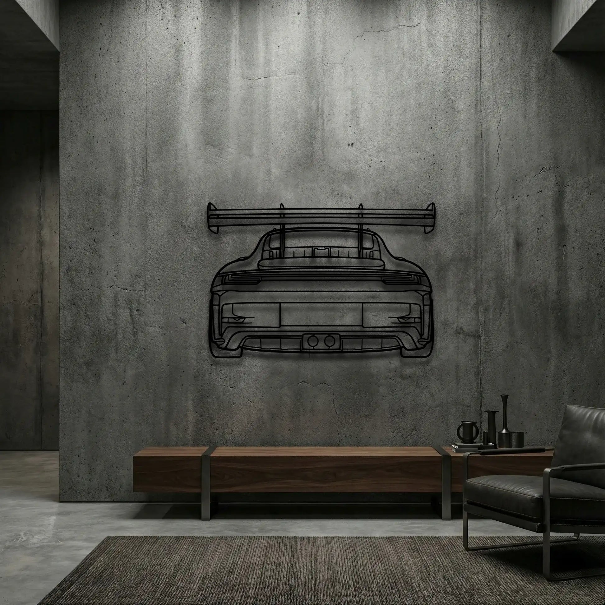 Porsche 911 (992) GT3 RS Back Metal Wall Art