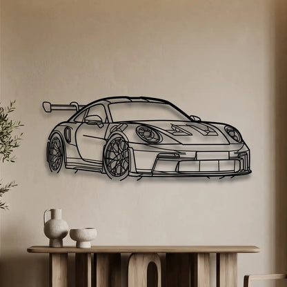 Porsche 911 (992) GT3 RS Angle Metal Wall Art - DopeCars