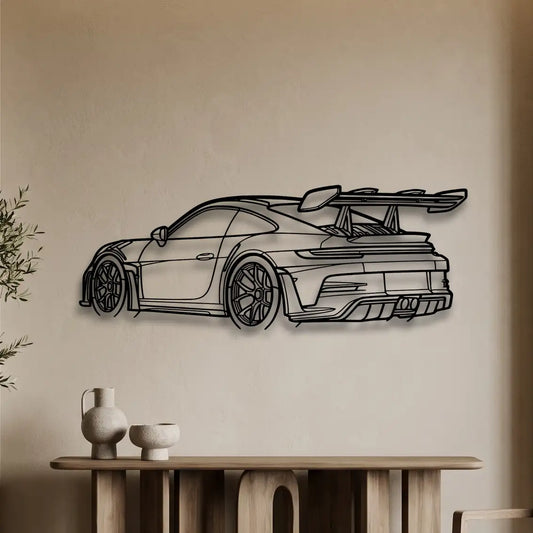 Porsche 911 (992) GT3 RS Back Angle Metal Wall Art