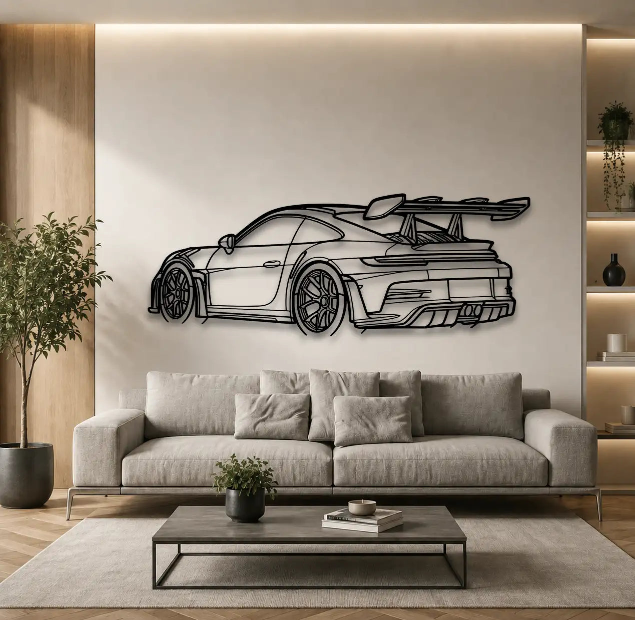 Porsche 911 (992) GT3 RS Back Angle Metal Wall Art - DopeCars