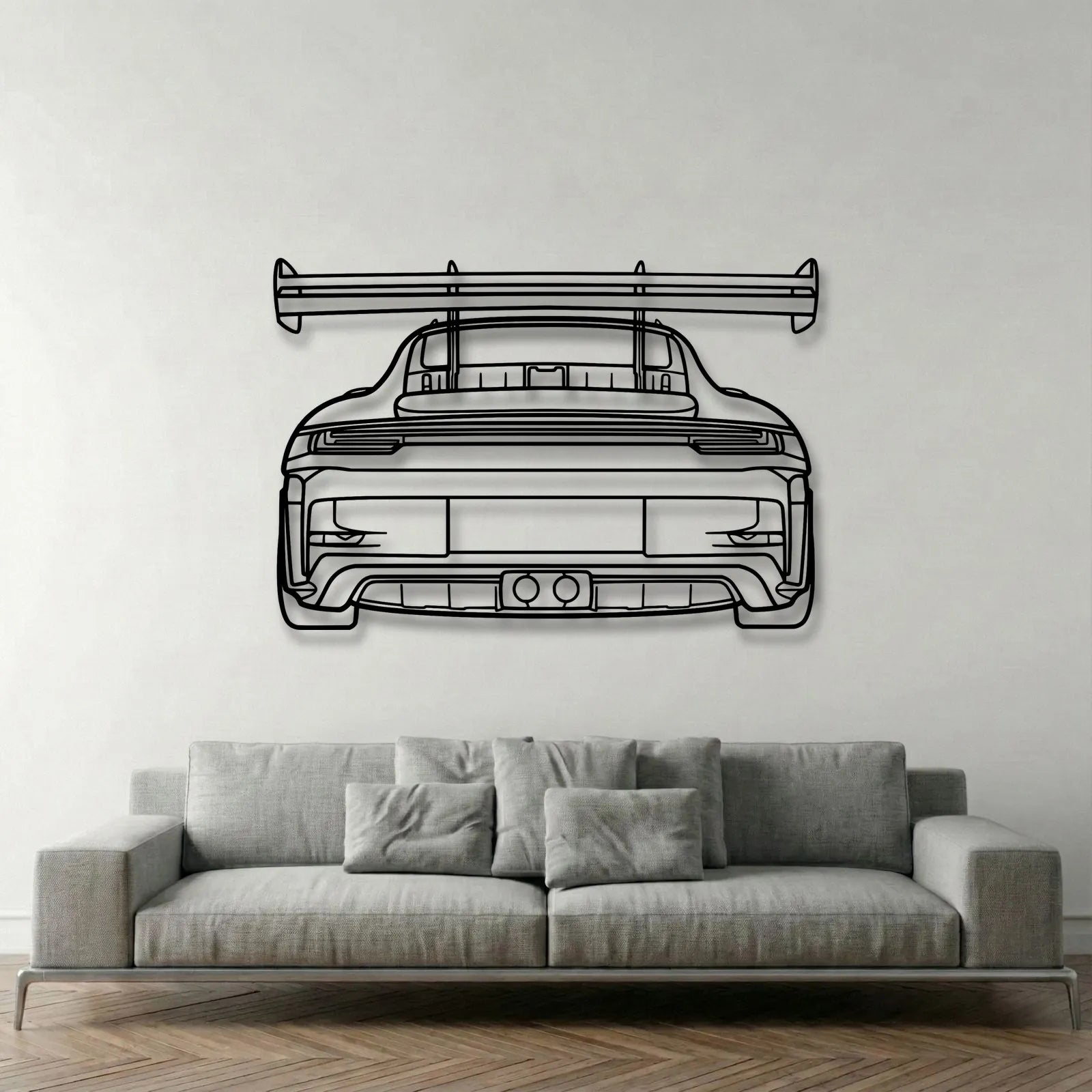 Porsche 911 (992) GT3 RS Back Metal Wall Art - DopeCars