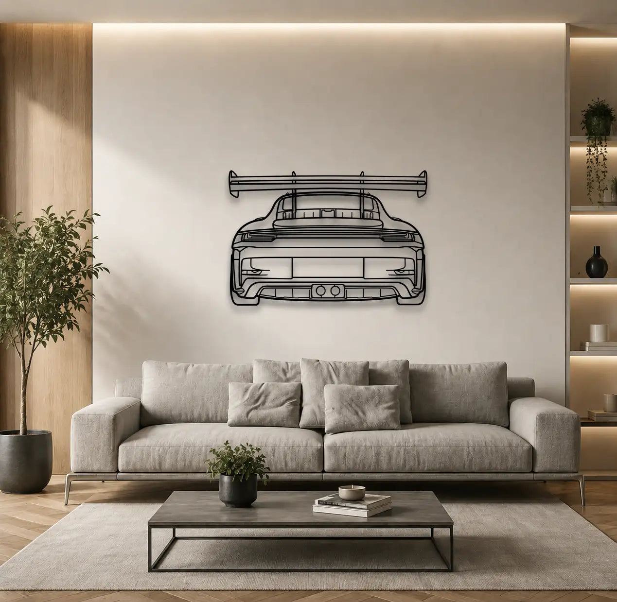 Porsche 911 (992) GT3 RS Back Metal Wall Art - DopeCars