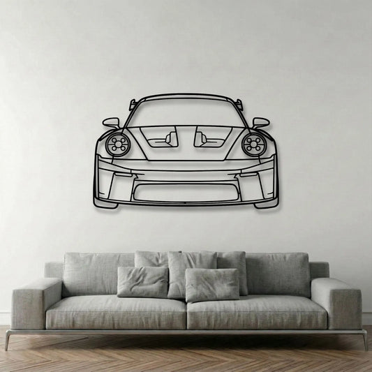 Porsche 911 (992) GT3 RS Front Metal Wall Art - DopeCars