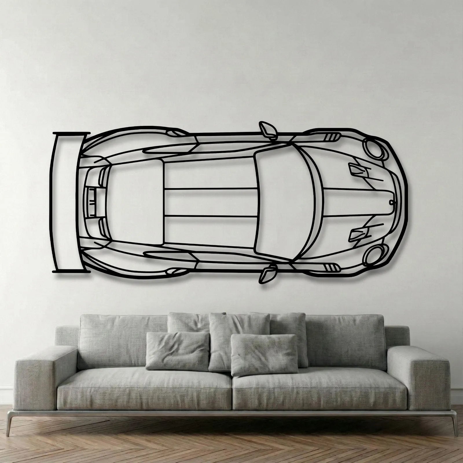 Porsche 911 GT2 RS Top View Metal Wall Art - DopeCars