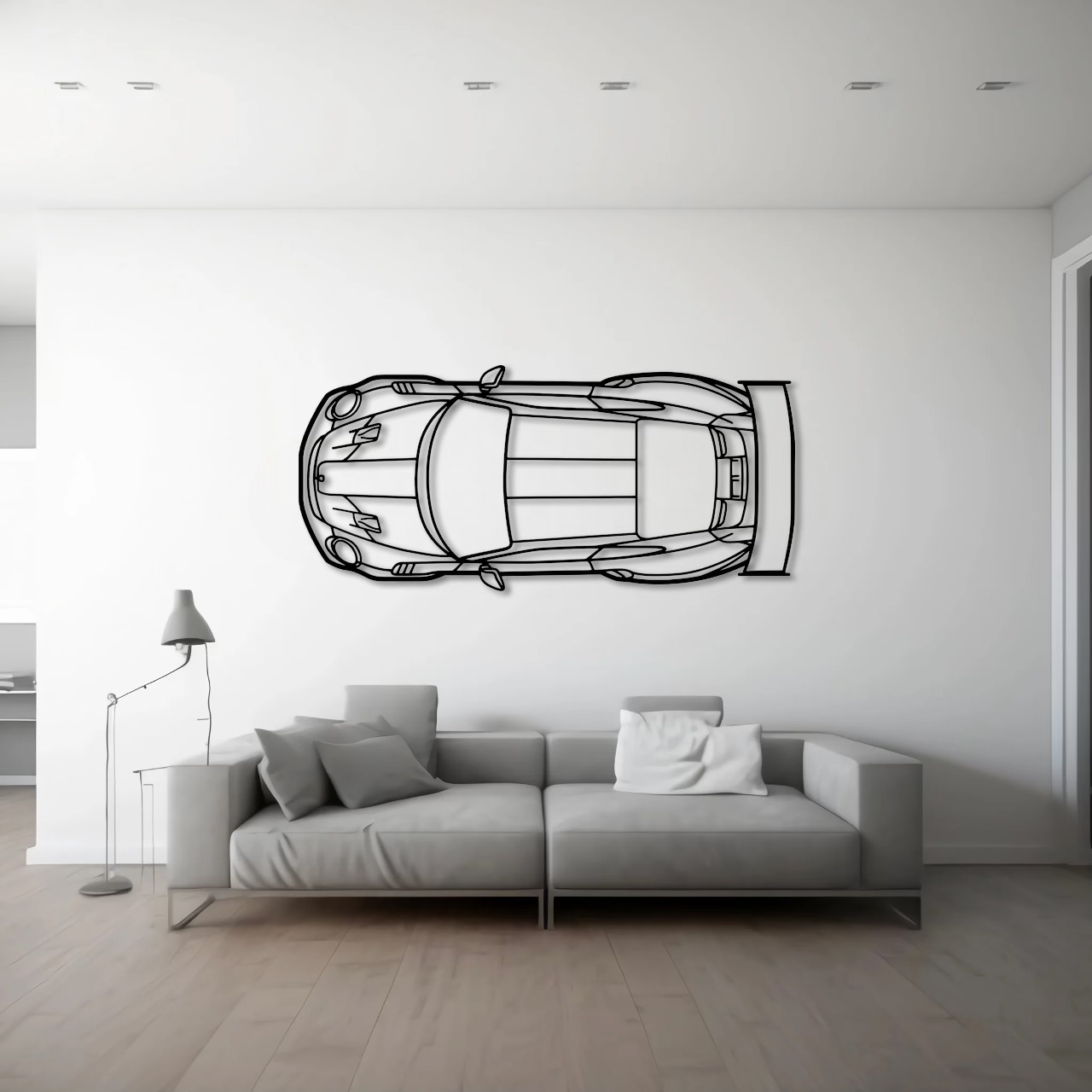 Porsche 911 GT2 RS Top View Metal Wall Art - DopeCars