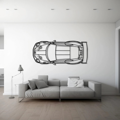 Porsche 911 GT2 RS Top View Metal Wall Art - DopeCars