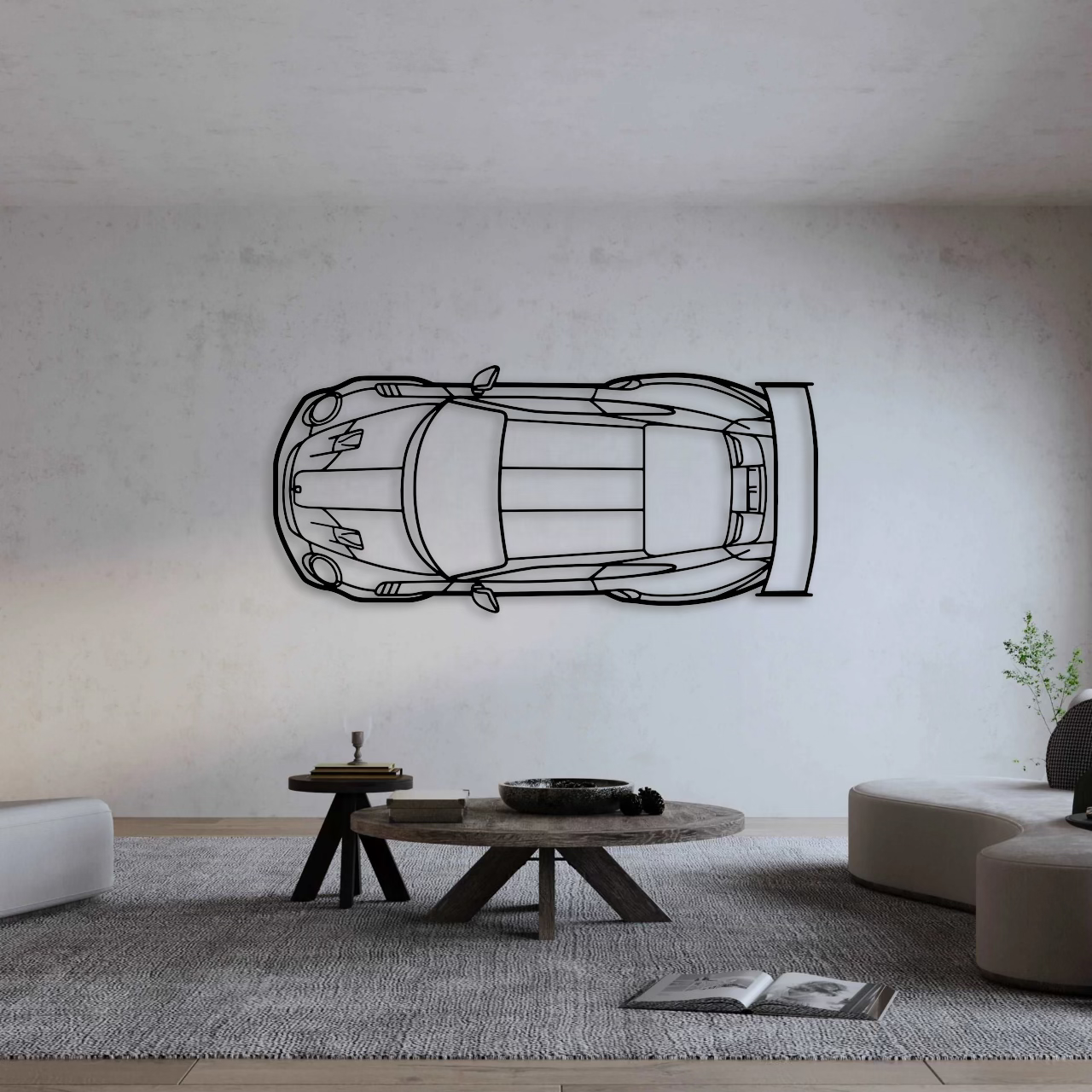 Porsche 911 GT2 RS Top View Metal Wall Art - DopeCars