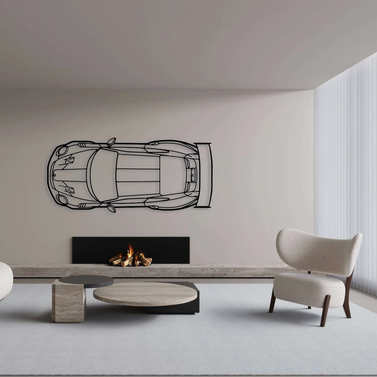 Porsche 911 GT2 RS Top View Metal Wall Art - DopeCars